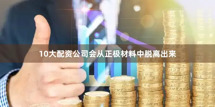 10大配资公司会从正极材料中脱离出来