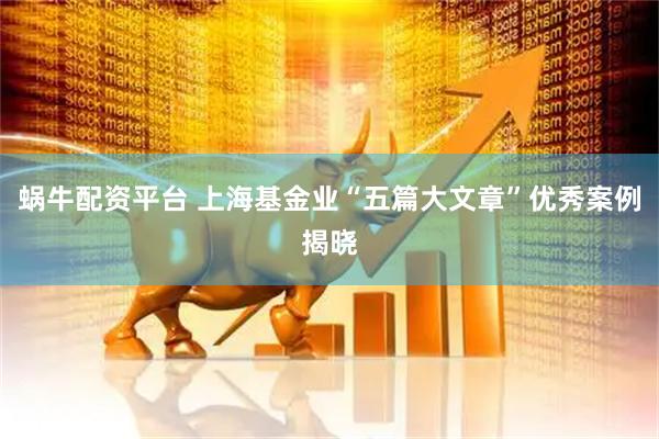 蜗牛配资平台 上海基金业“五篇大文章”优秀案例揭晓