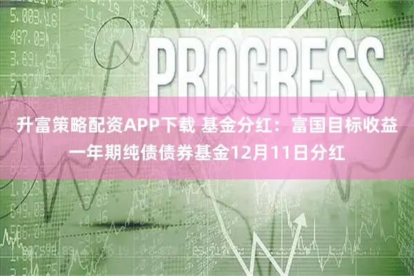 升富策略配资APP下载 基金分红：富国目标收益一年期纯债债券基金12月11日分红